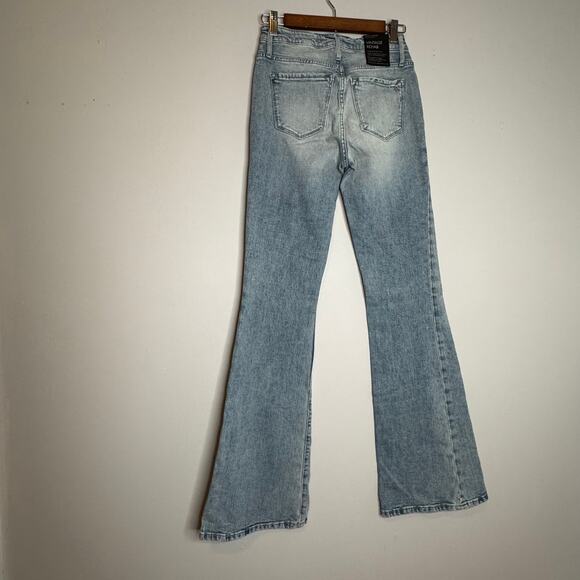 Black Orchid Mia Blue Denim Mid Rise Skinny Flare Jeans NWT Size 25 - Picture 5 of 9